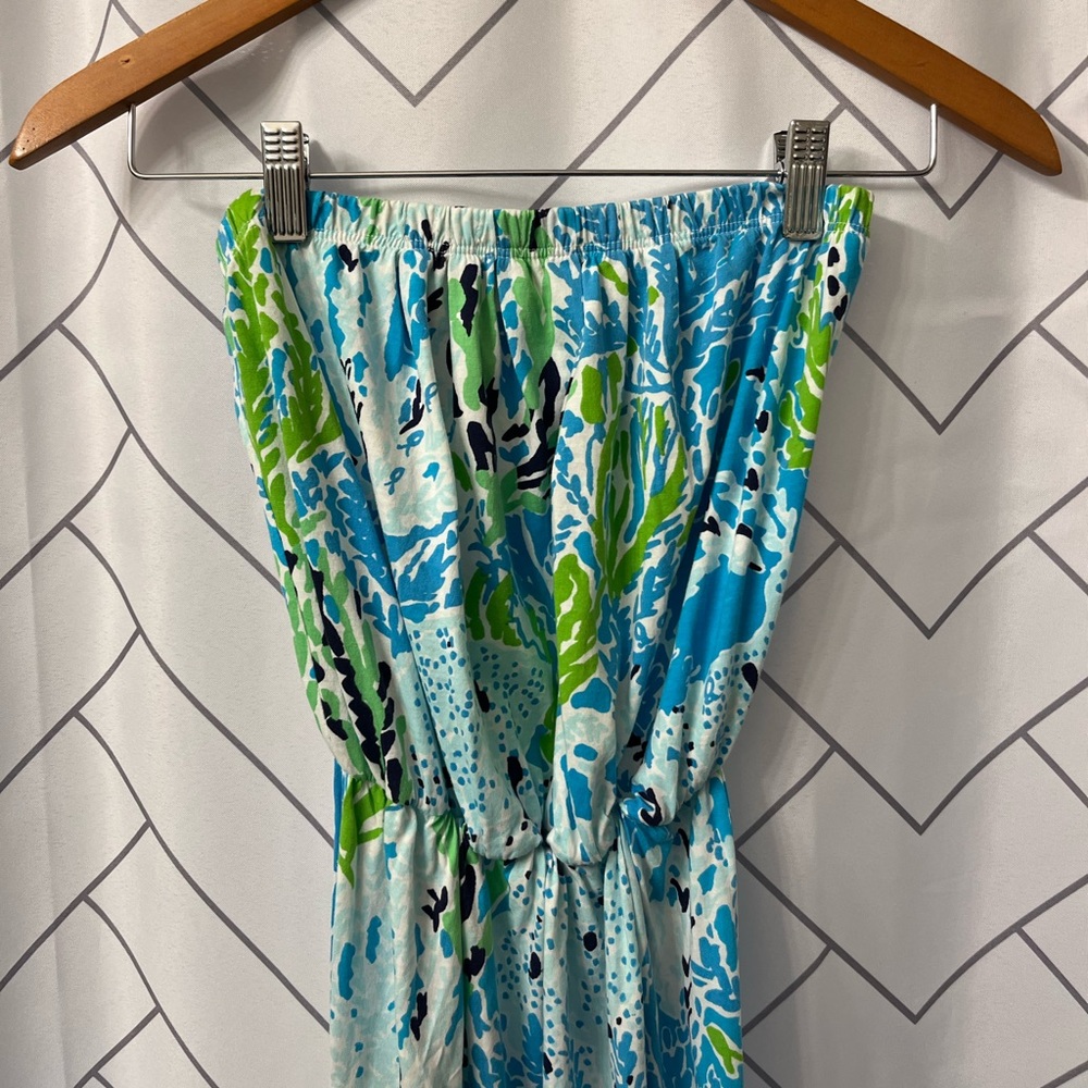 Lilly Pulitzer Strapless Maxi Dress Size Medium; beach or cruise dress!